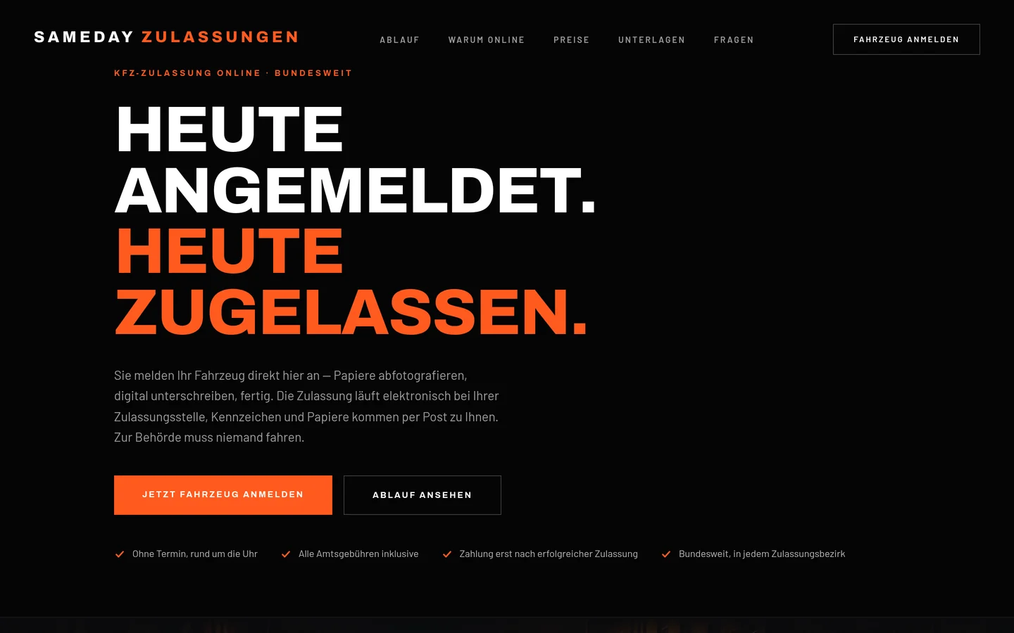 Bildschirmfoto des Entwurfs SAMEDAY Zulassungen auf einem großen Bildschirm
